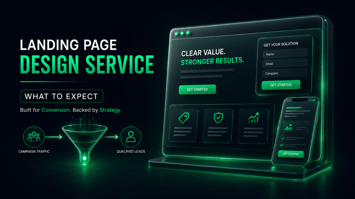 Landing page Malaysia illustration showing businesses evaluating what to expect before paying for a landing page service