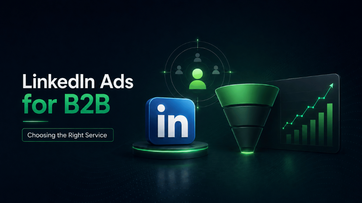 LinkedIn Ads for B2B service evaluation dashboard showing audience targeting, lead quality, reporting