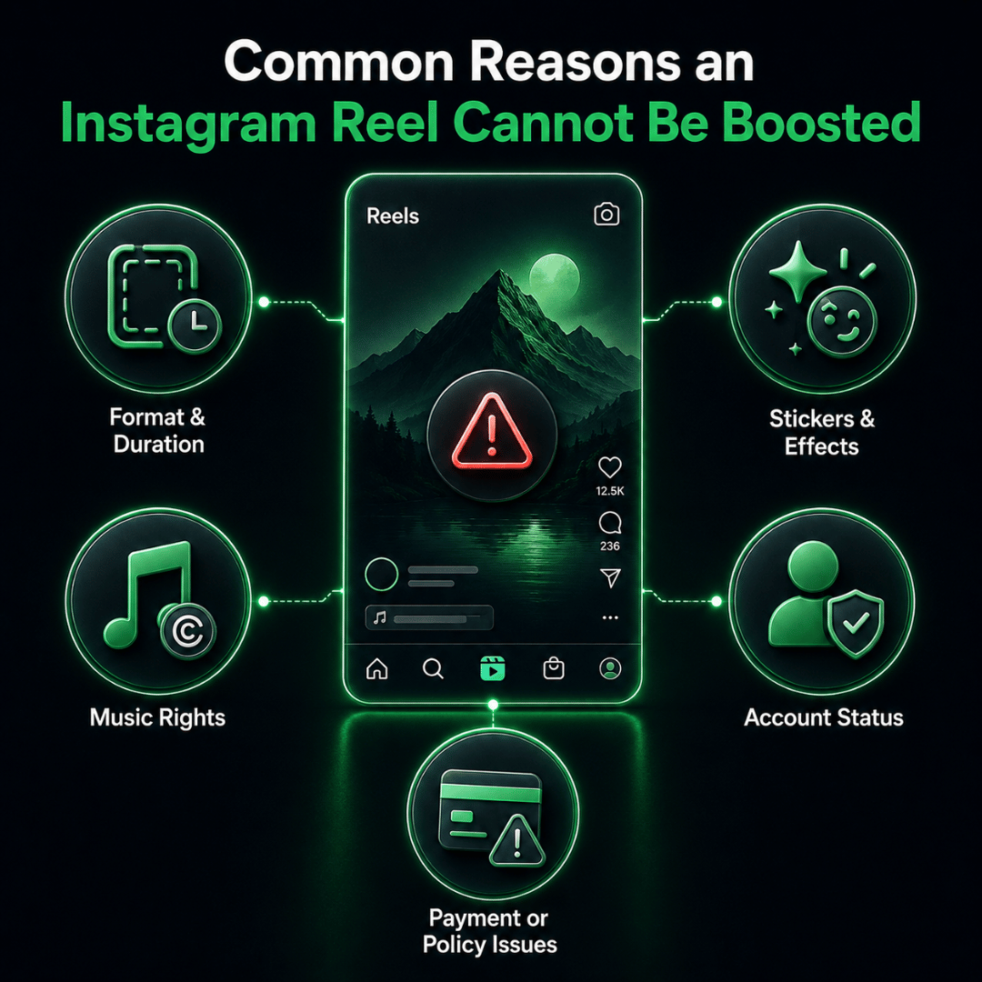 Common reasons an Instagram Reel cannot be boosted