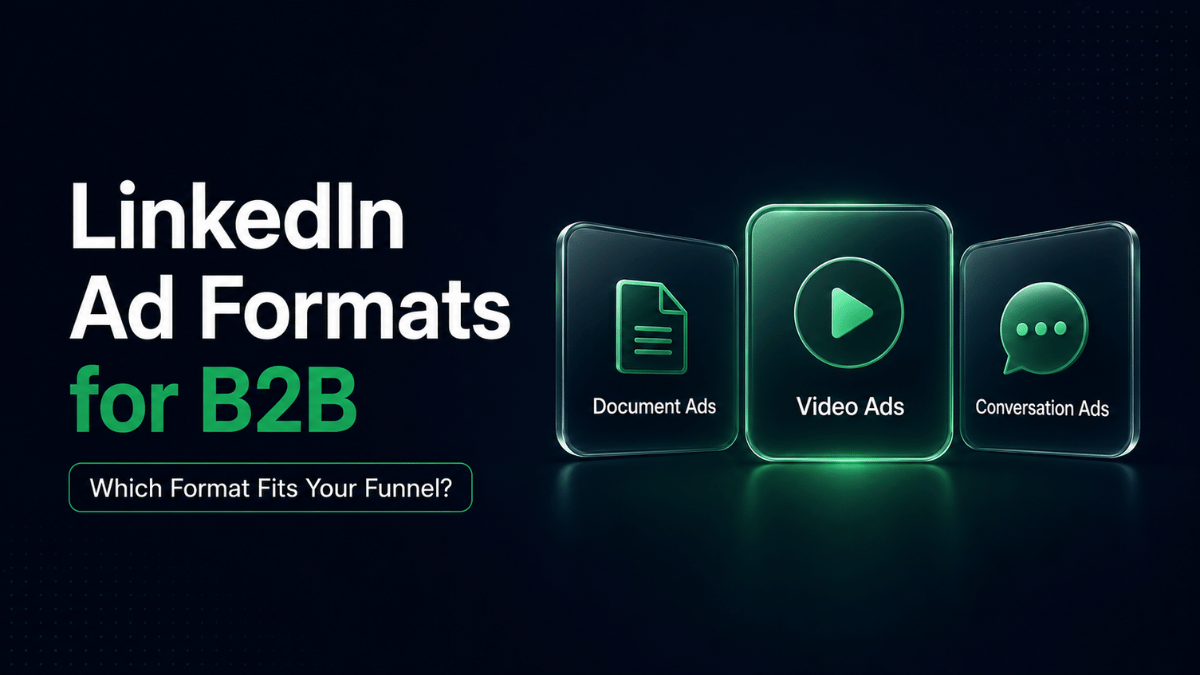 LinkedIn Document Ads vs Video Ads vs Conversation Ads comparison for B2B funnel selection